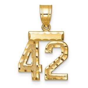 14k Yellow Gold, Varsity Collection, Small D/C Pendant Number 42